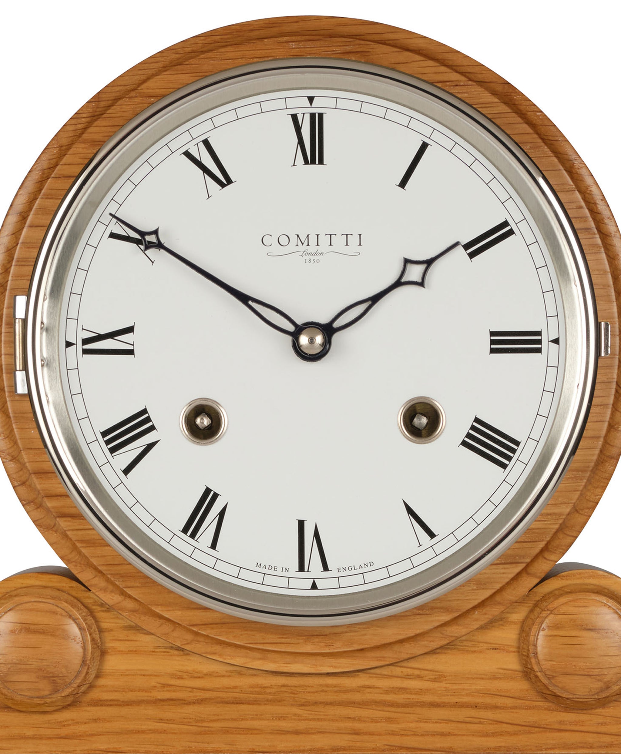 Comitti The Barrell Mantel Clock – Oak, Bell Strike – product view 2
