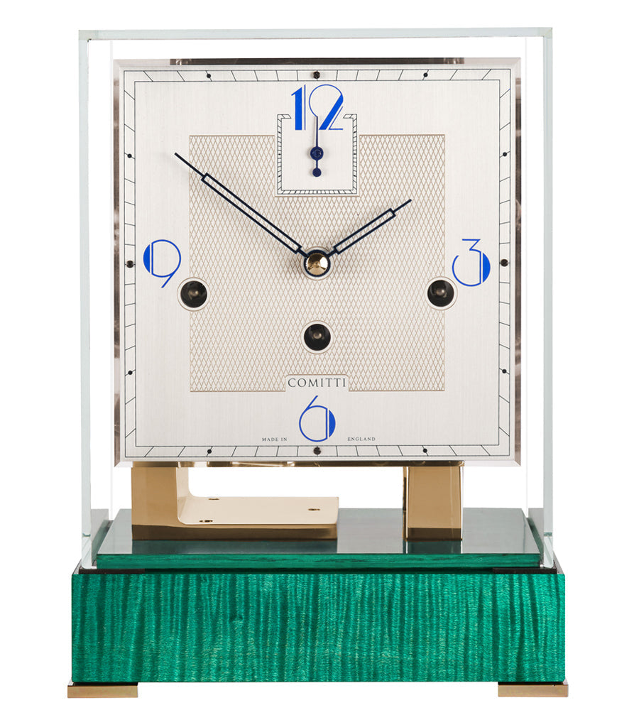 Comitti The Stratford – Green Curly Maple & Brass – front view