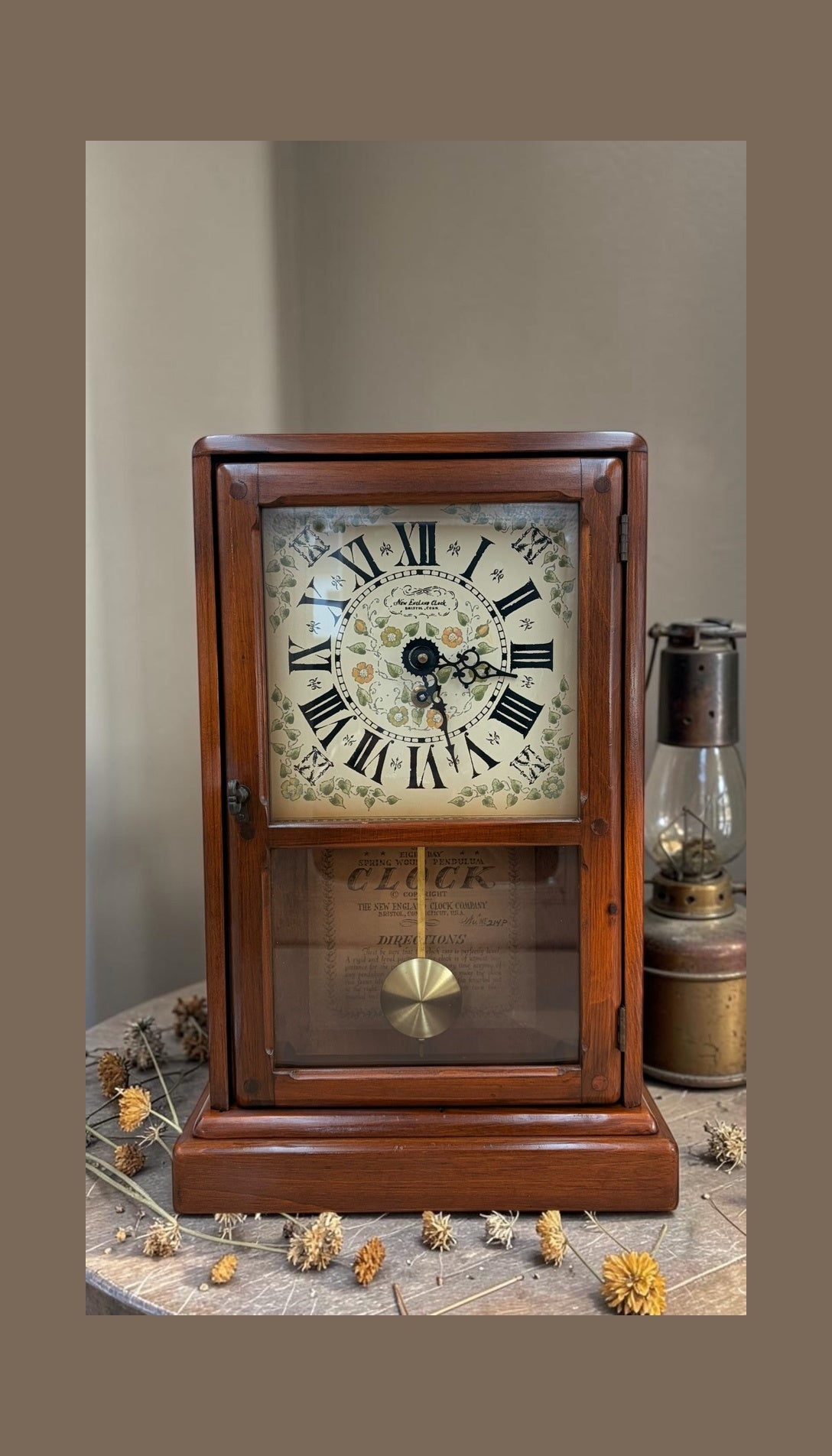 Antique New England Clock Co. Pine Shelf Clock – Time-Only