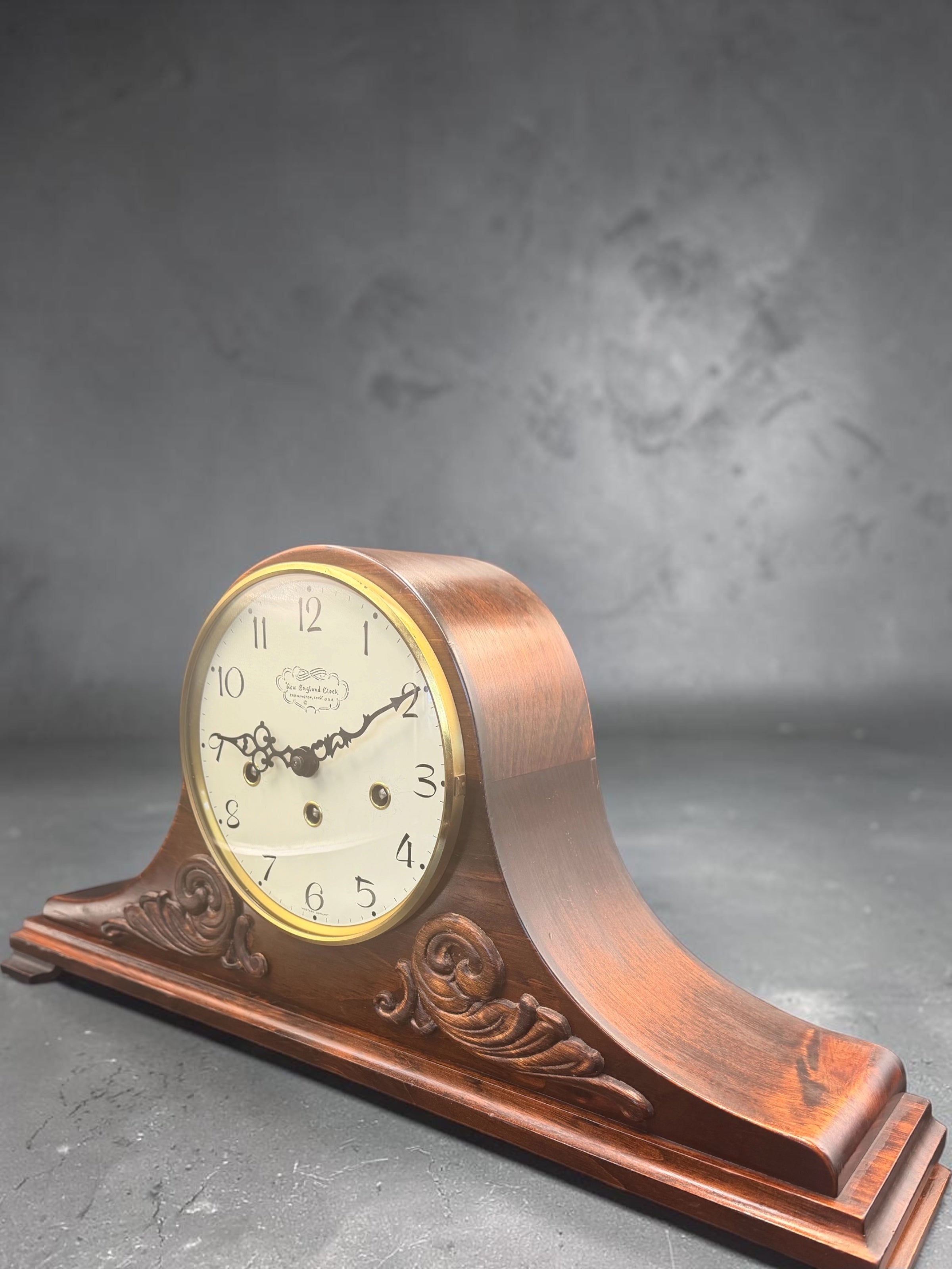 New England Clock Tambour Mantel Clock – Hermle Westminster Chime Movement
