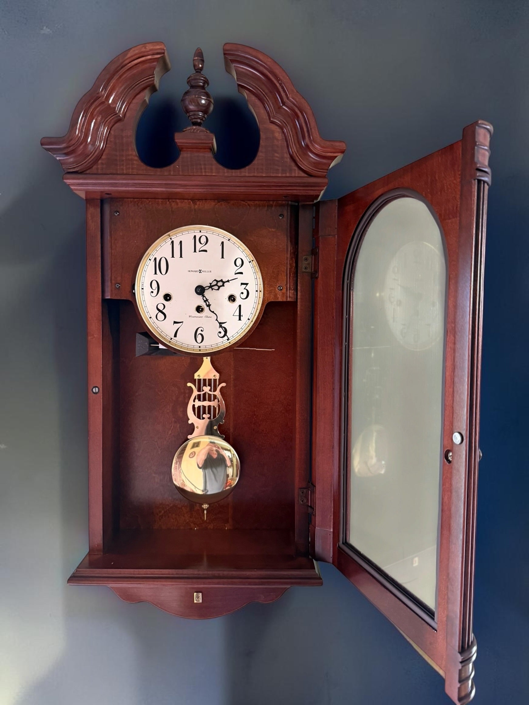 Howard Miller 613-653 New Old Stock Wall Clock in Factory Box | Key Wound Westminster Chime Clock | Hermle Movement
