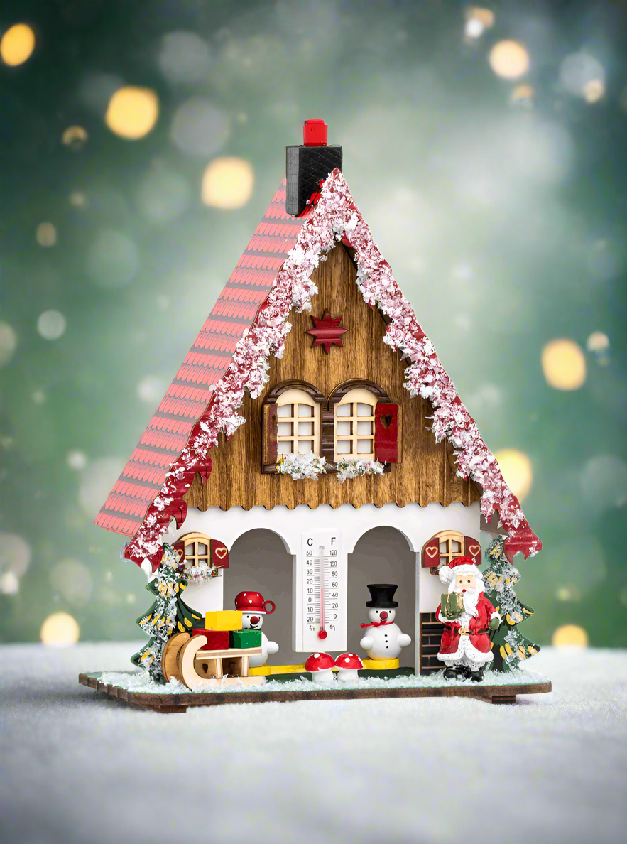 Trenkle Holly Christmas Weather House with Thermometer - view 2