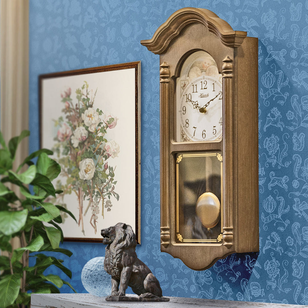 Hermle Wall Clock Moon Phase Oak - Roseland