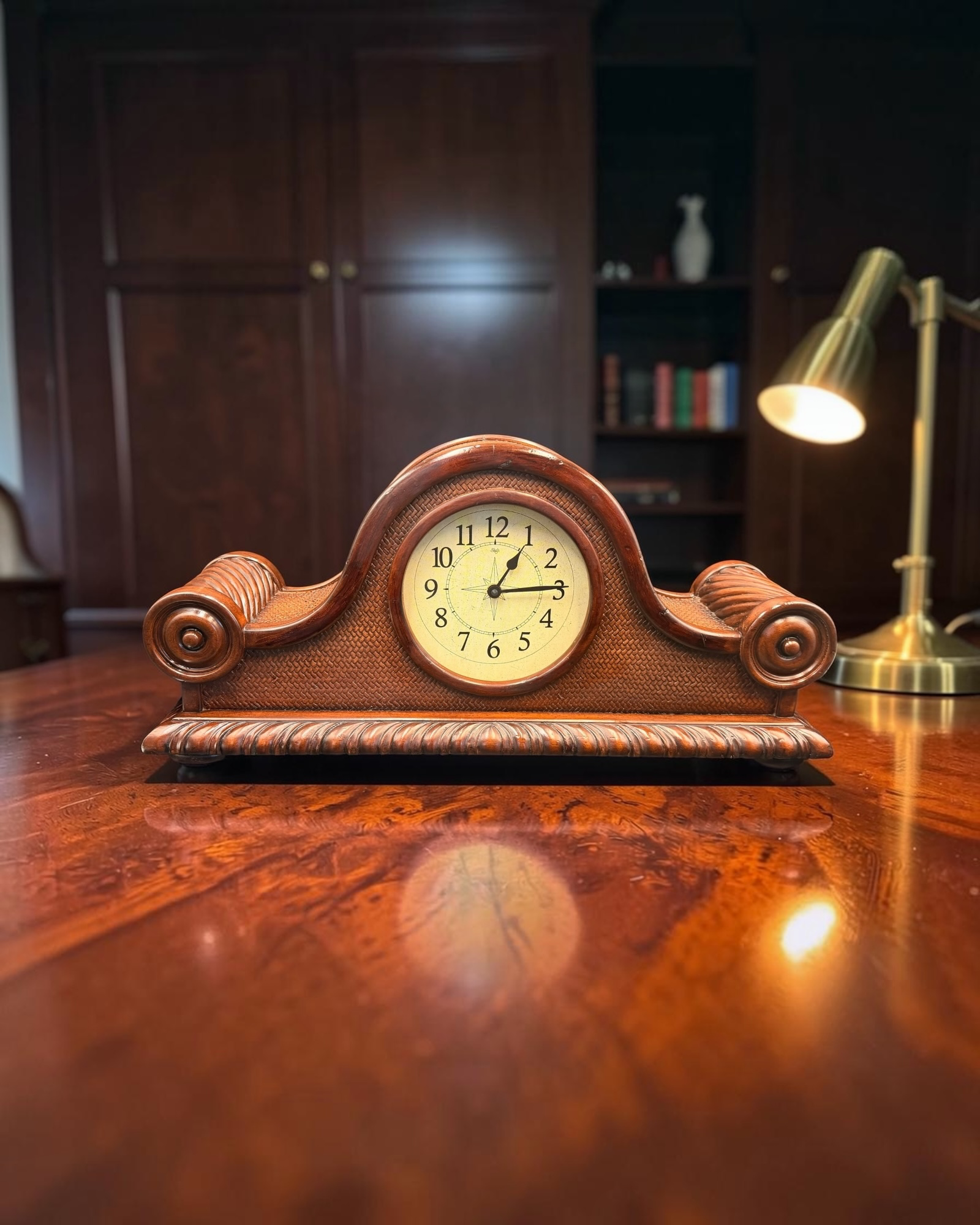Sligh Quartz Chiming Mantel Clock | German Hermle Westminster Movement | Solid Hardwood Case | Model 0535-1-NT