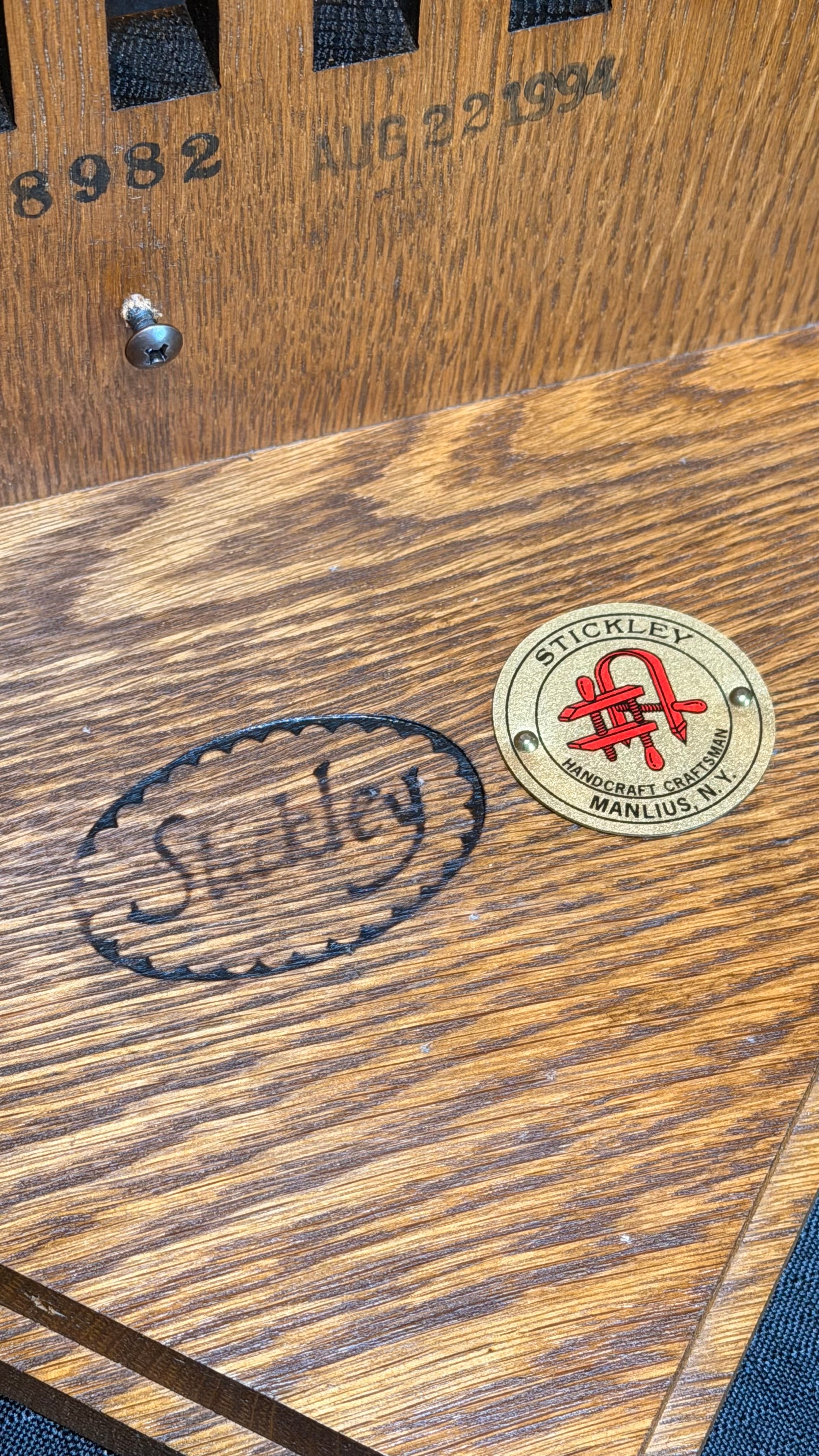 Stickley Oak Arts & Crafts Corner Clock – detail image 13