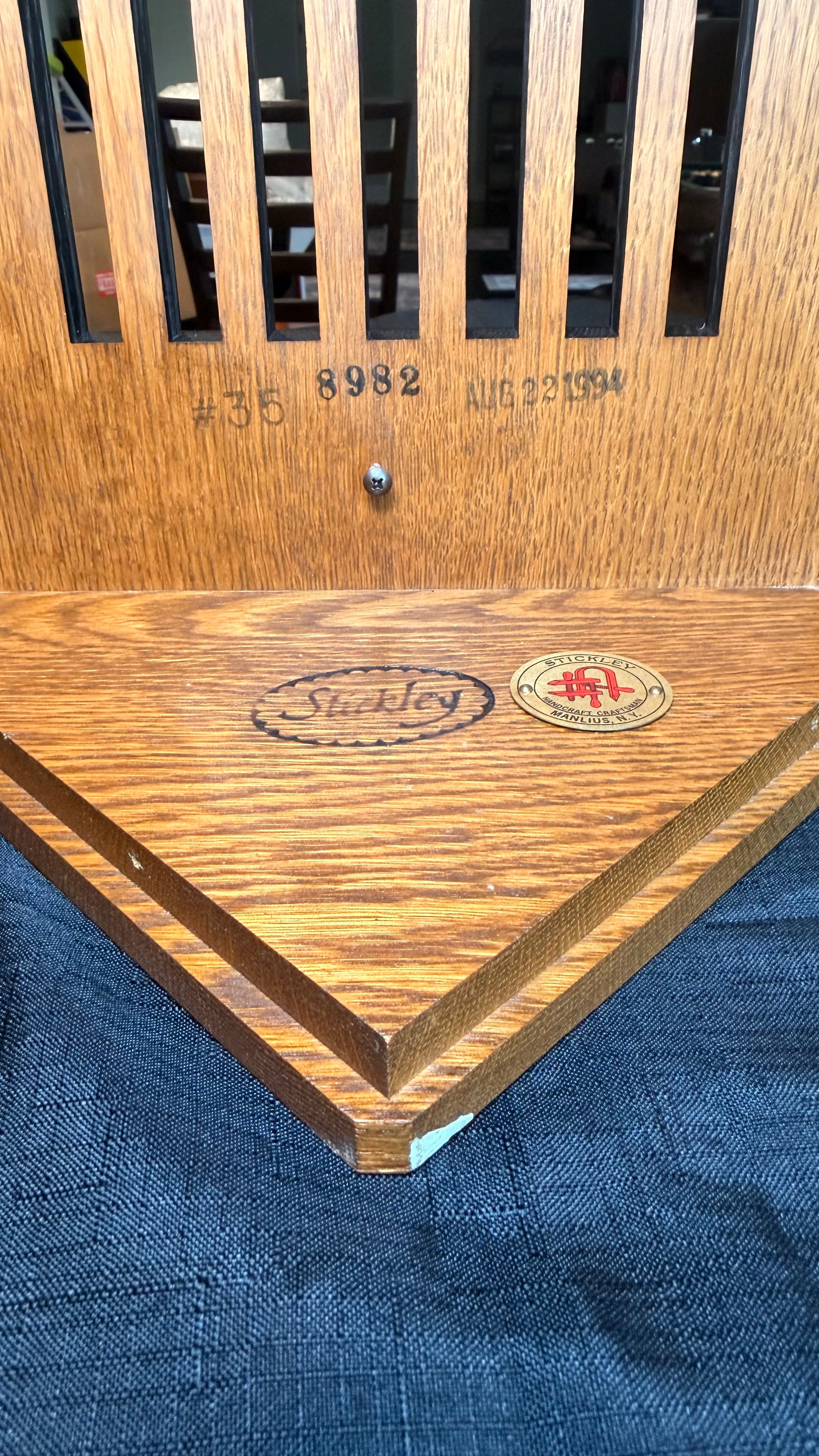 Stickley Oak Arts & Crafts Corner Clock – detail image 14