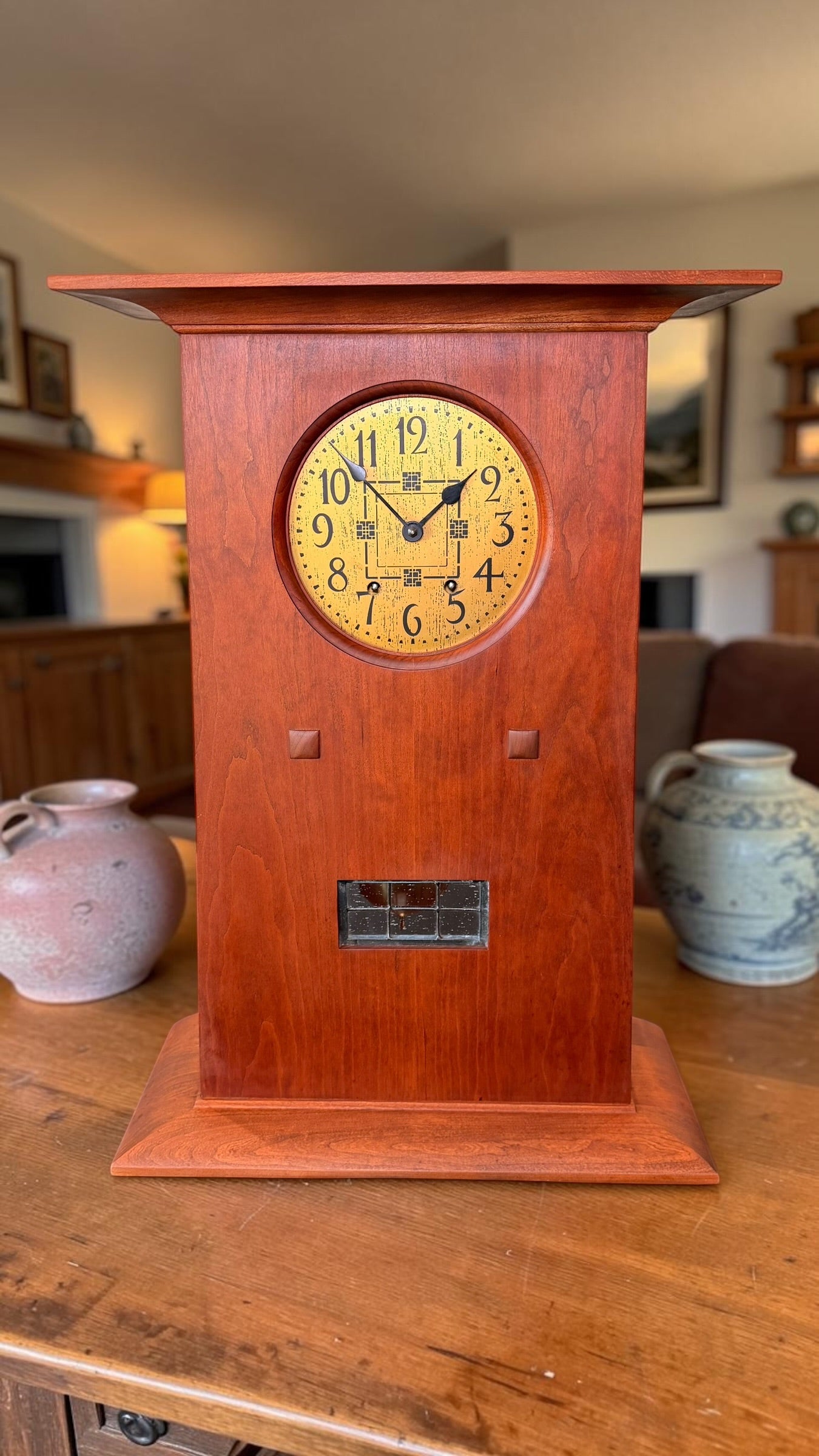 Stickley Prairie Mantel Clock – Kieninger Mission Arts & Crafts Shelf Clock