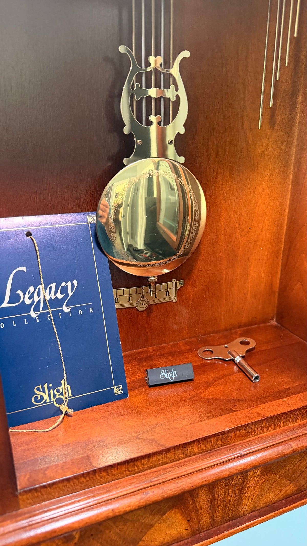 Sligh Legacy Series Triple-Chime Wall Clock Moon Dial Hermle 1051-030 – detail view 15