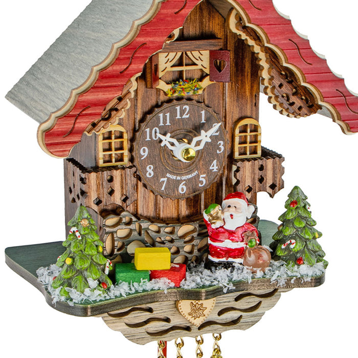 Close-up of Trenkle Kringle Santa Christmas cuckoo clock