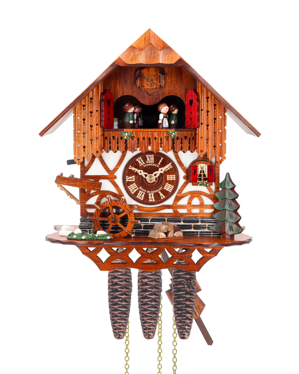 Anton Schneider MT 764/10 Mill Cottage cuckoo clock, front view