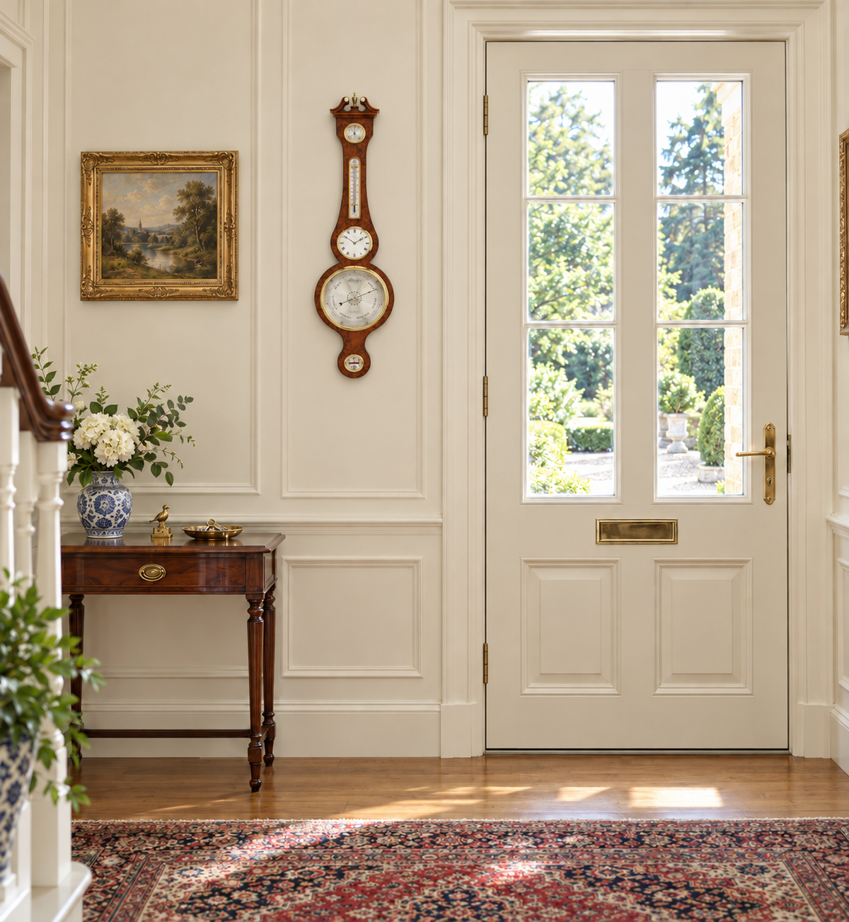 The Regency Banjo Barometer with Clock