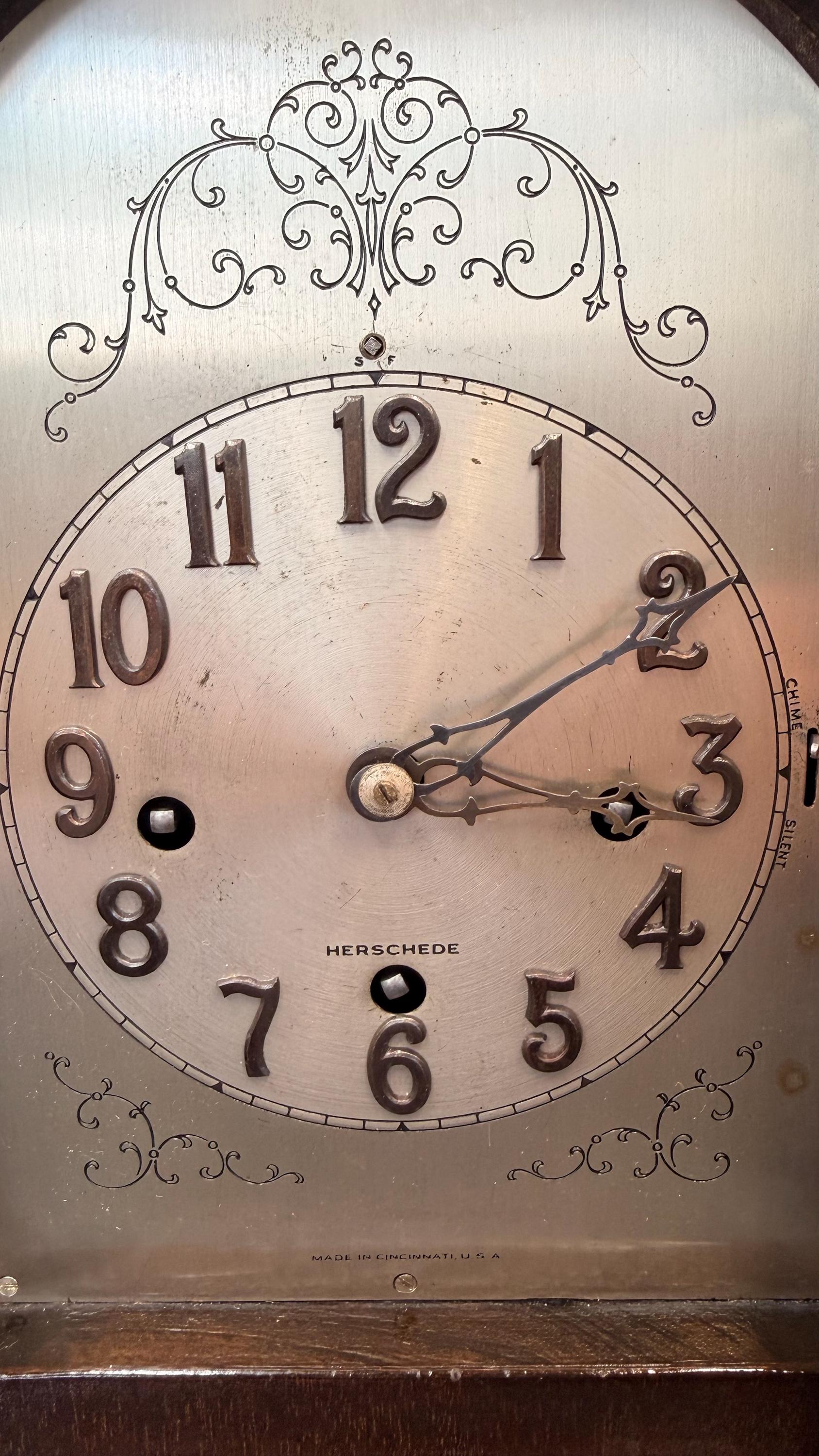 Antique Herschede Westminster Chime Mantel Clock Working Cincinnati USA