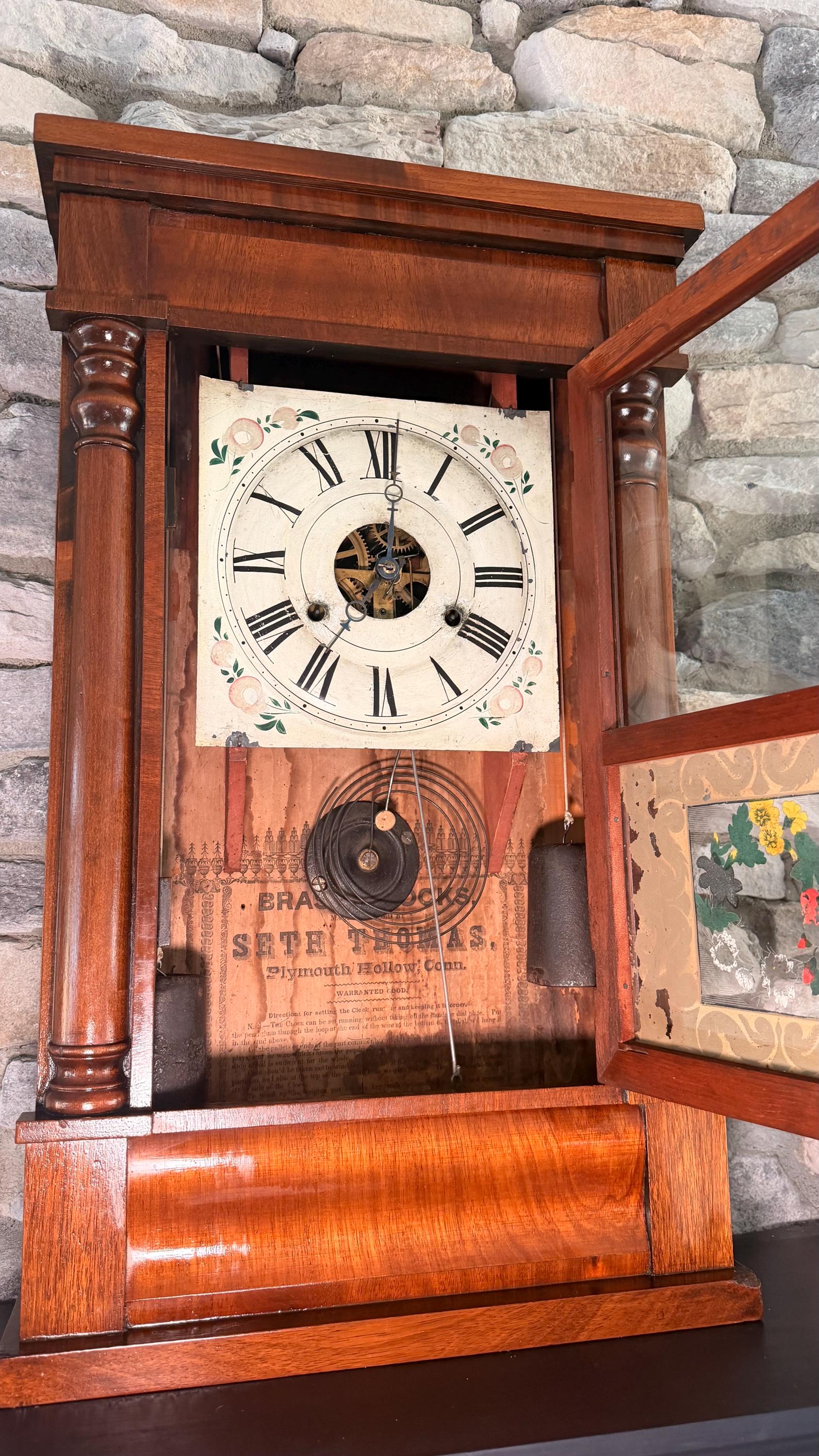 Antique Seth Thomas Ogee Shelf Clock – 30 Hour Brass Movement, Pre-Civil War Working Timepiece