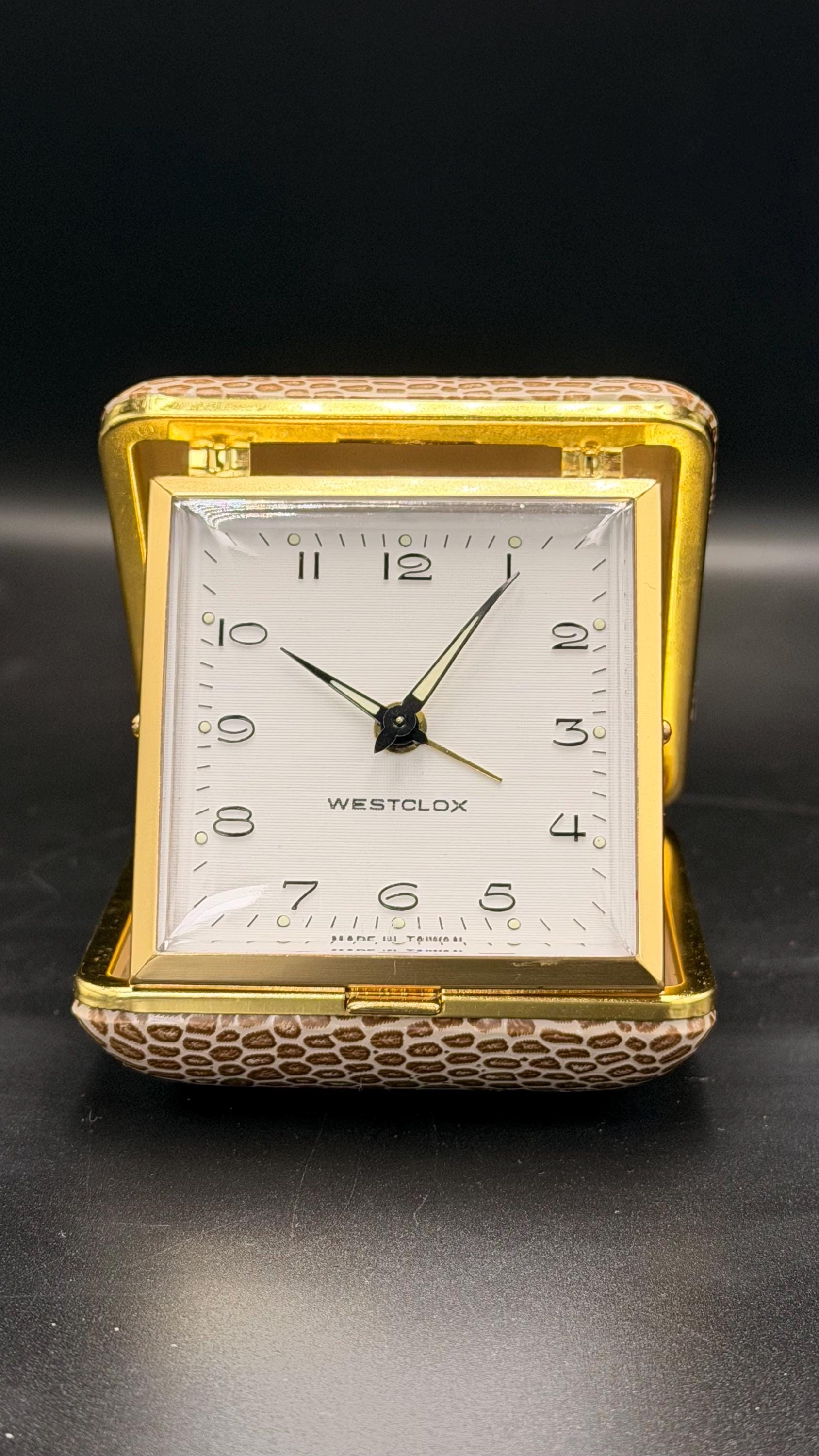 Vintage Westclox Travel Alarm Clock – Folding Case, Mechanical Wind Up (1970s)