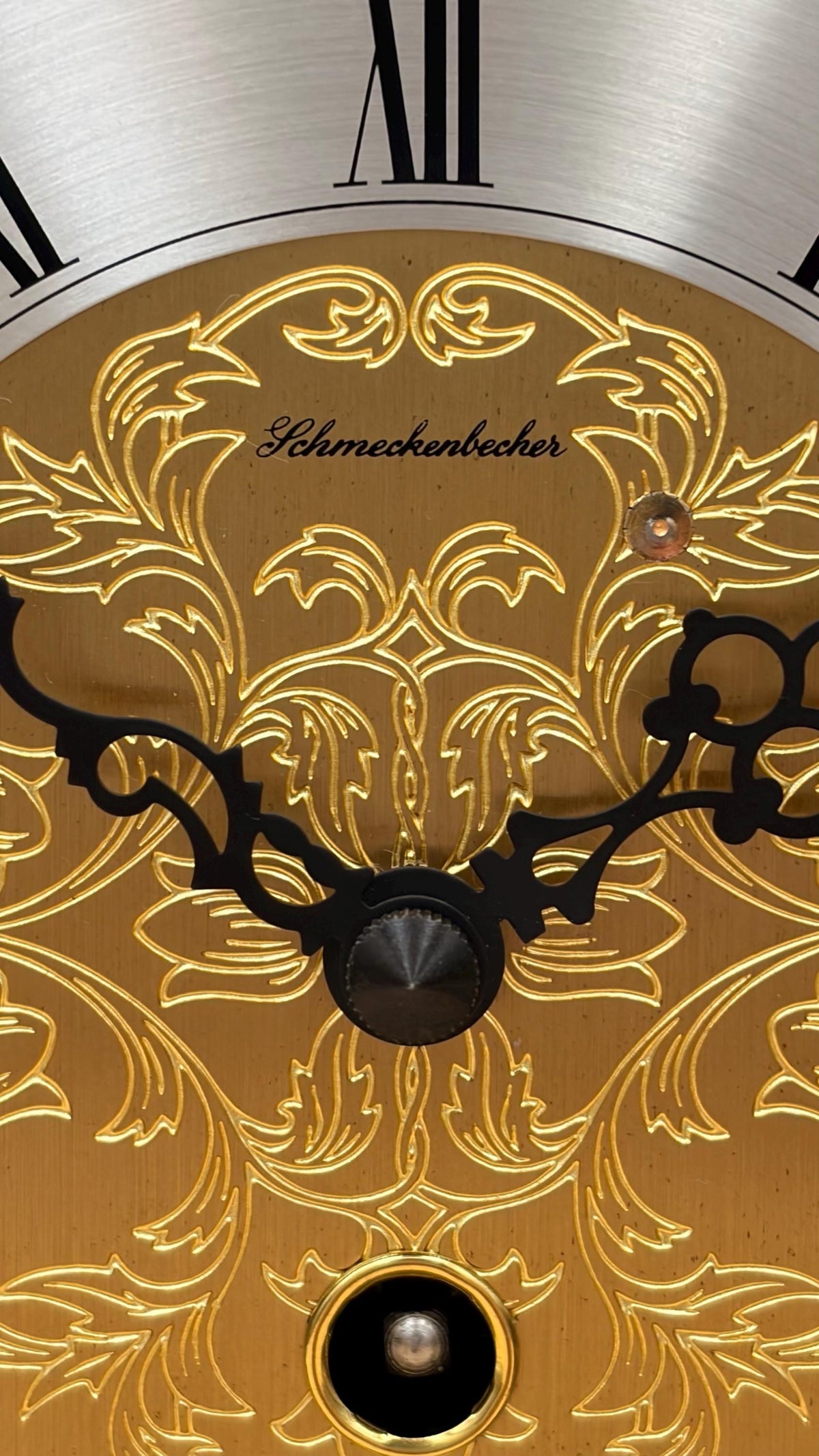Schmeckenbecher German Westminster Bracket Clock, Moon Phase, Serviced – detail view 7