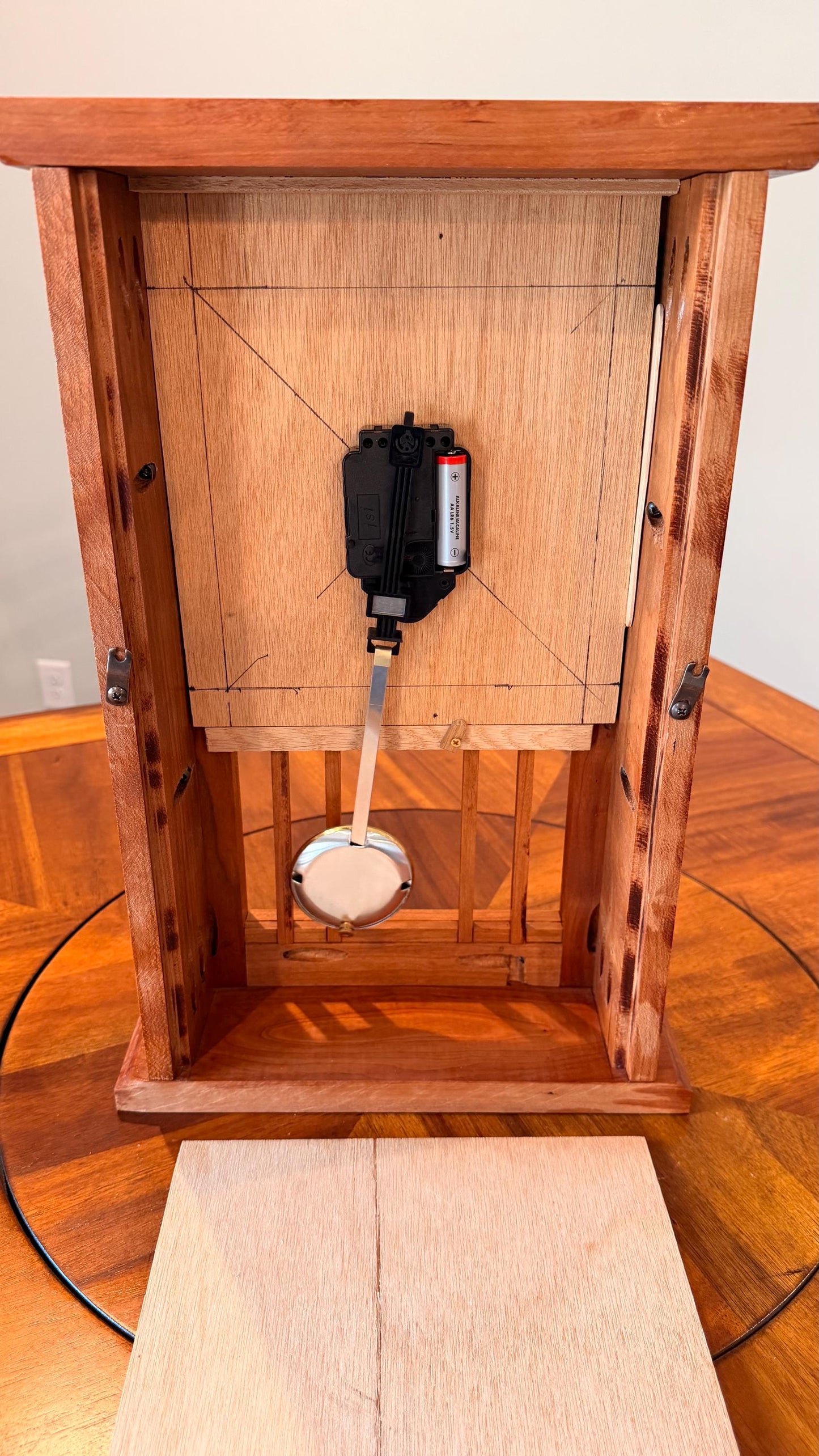 Handcrafted Solid Wood Mission Mantel Clock – Craftsman Quartz Pendulum – Arts & Crafts Decor