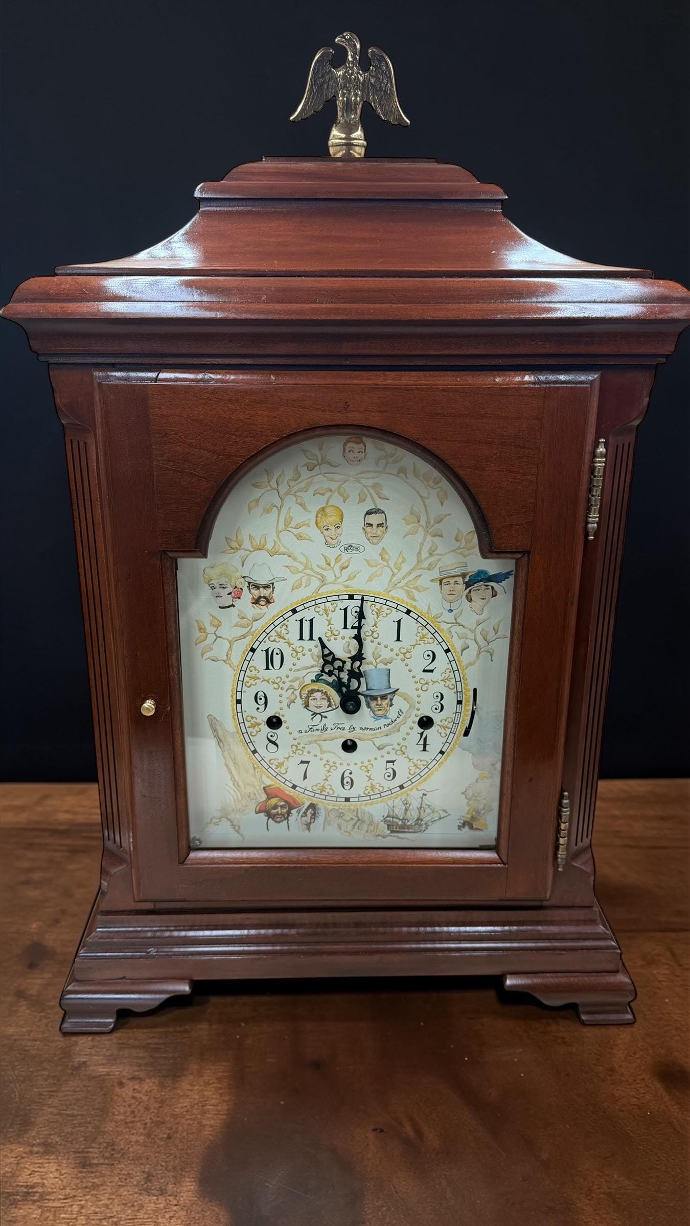 Ridgeway Norman Rockwell Family Tree Mantel Clock – Hermle Mechanical Movement