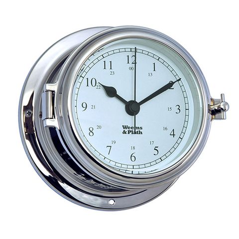 Weems & Plath Chrome Endurance II 115 Quartz Ship's Bell Clock