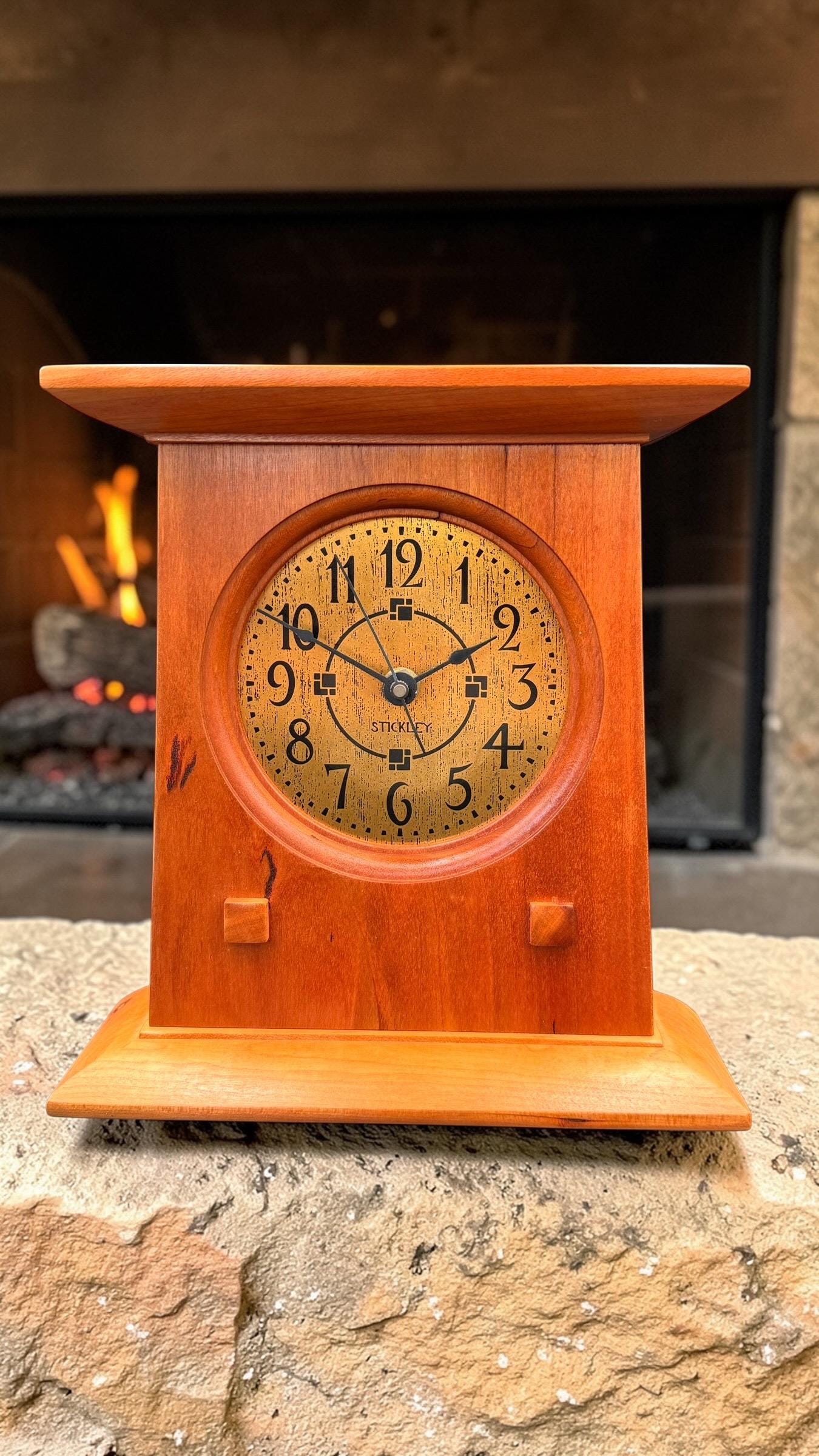 Stickley Mission Oak Mantel Clock – Arts & Crafts Quartz Movement