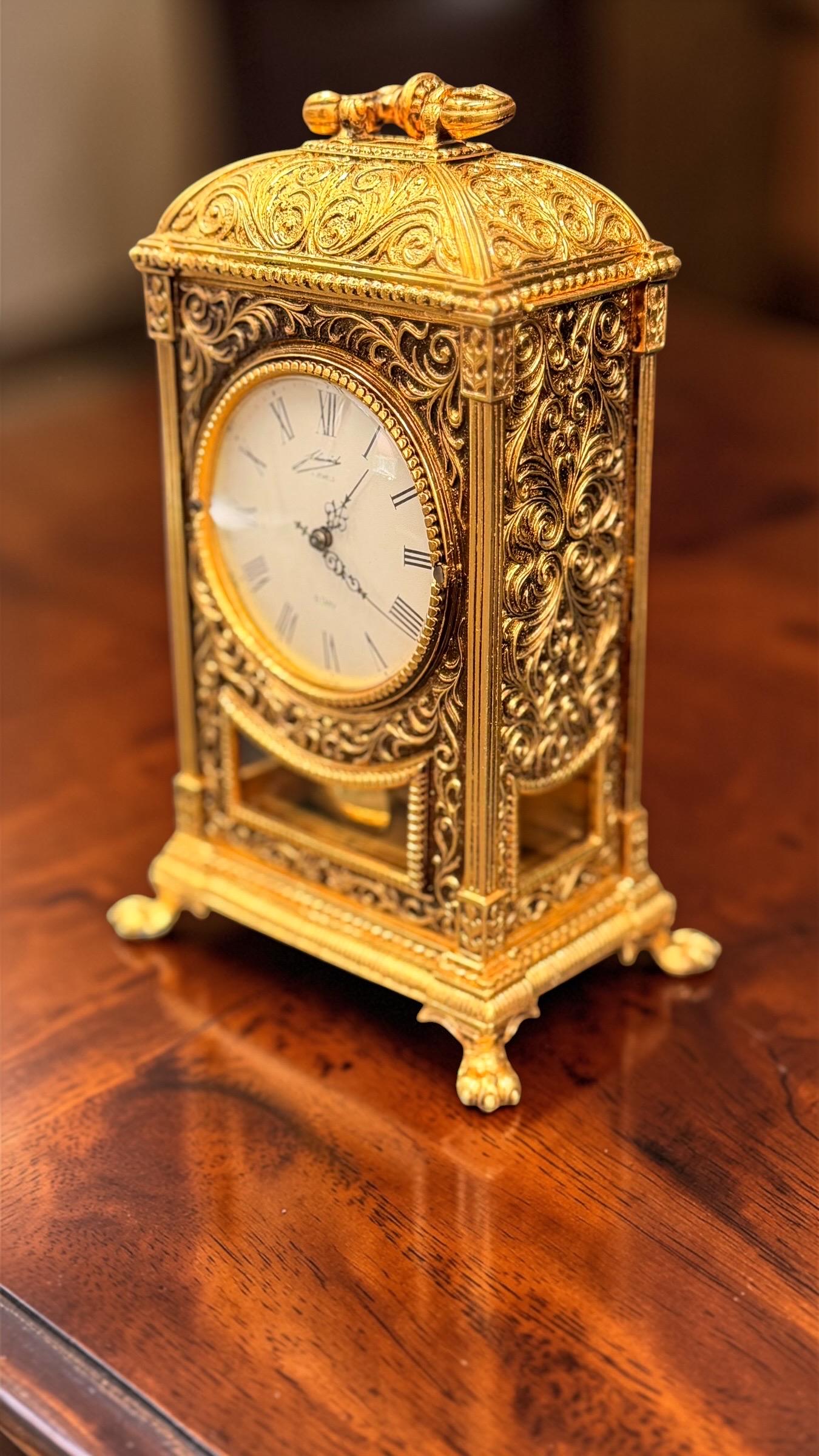 Schmid 8-Day Mechanical Brass Mantel Clock – detail image 7