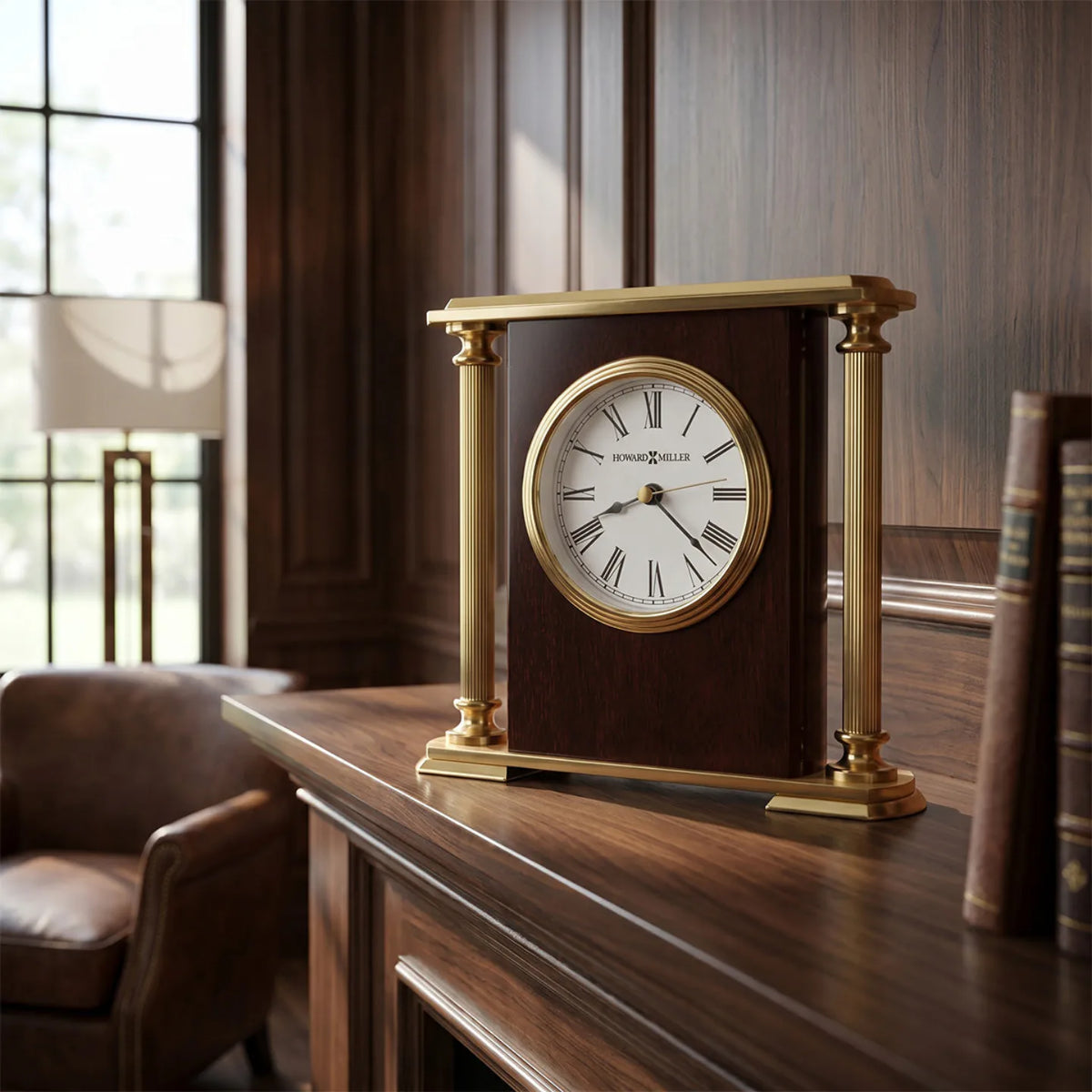 Howard Miller Rosewood Encore Bracket Tabletop Clock 645104 - manufacturer view 2