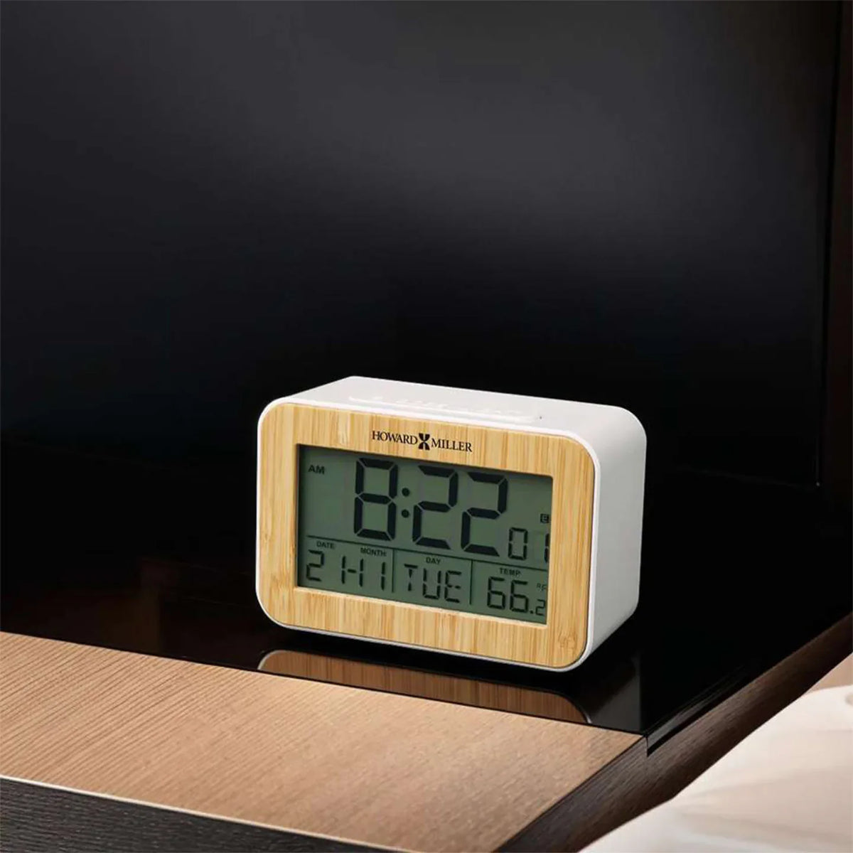 Howard Miller Bamboo Box Alarm Clock 645844 - manufacturer view 2