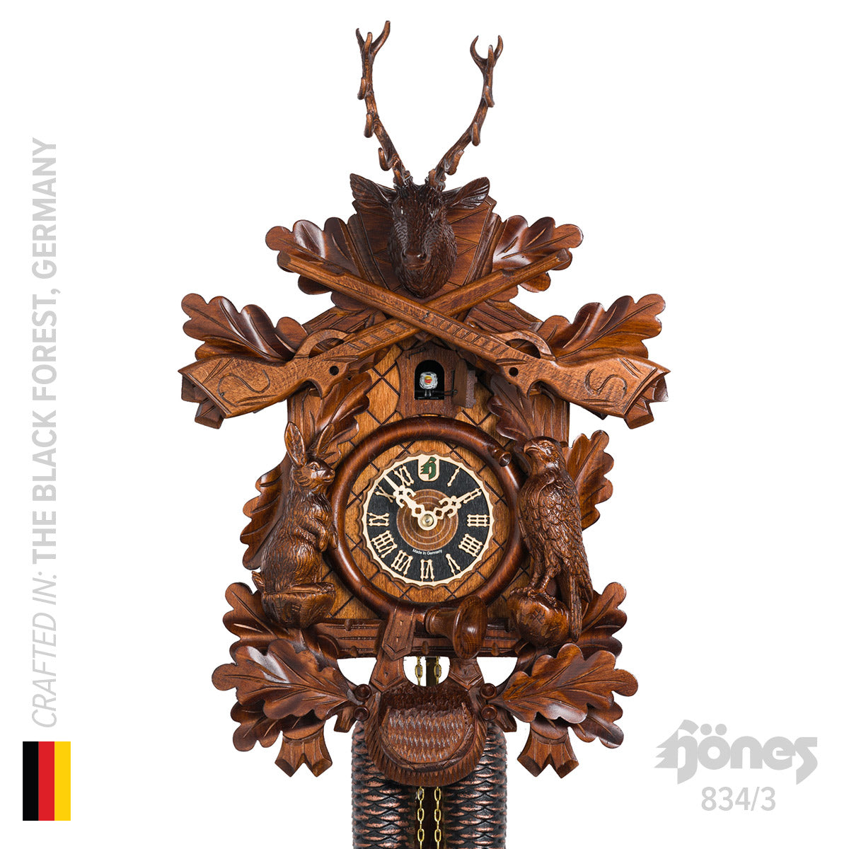 Hönes 834/3 - 8-Day Mechanical Hunting Cuckoo Clock