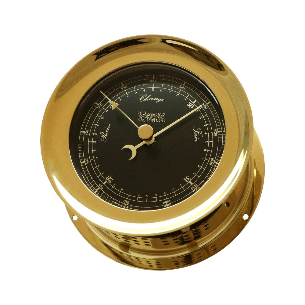 Weems & Plath Atlantis Premiere Barometer, Black Dial with Gold Scale