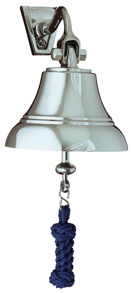 Weems & Plath 5-Inch Nickel Bell with Navy Blue Lanyard