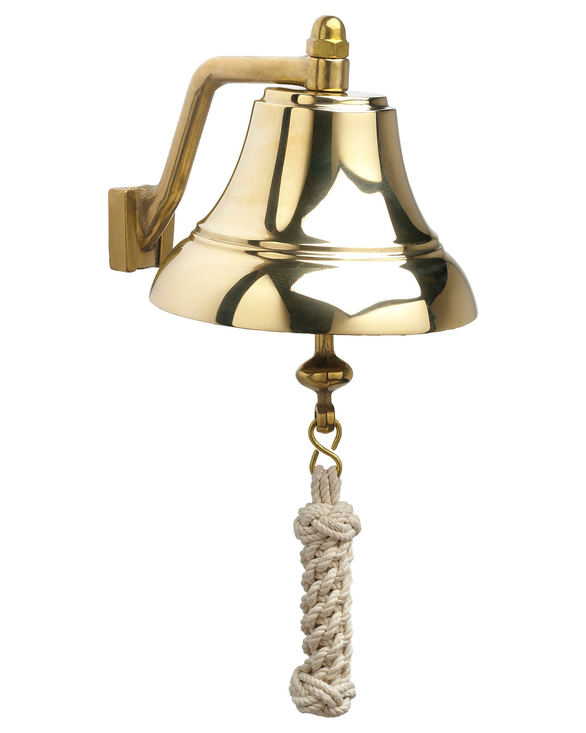 Weems & Plath 6-Inch Brass Bell with Monkey's-Fist Lanyard