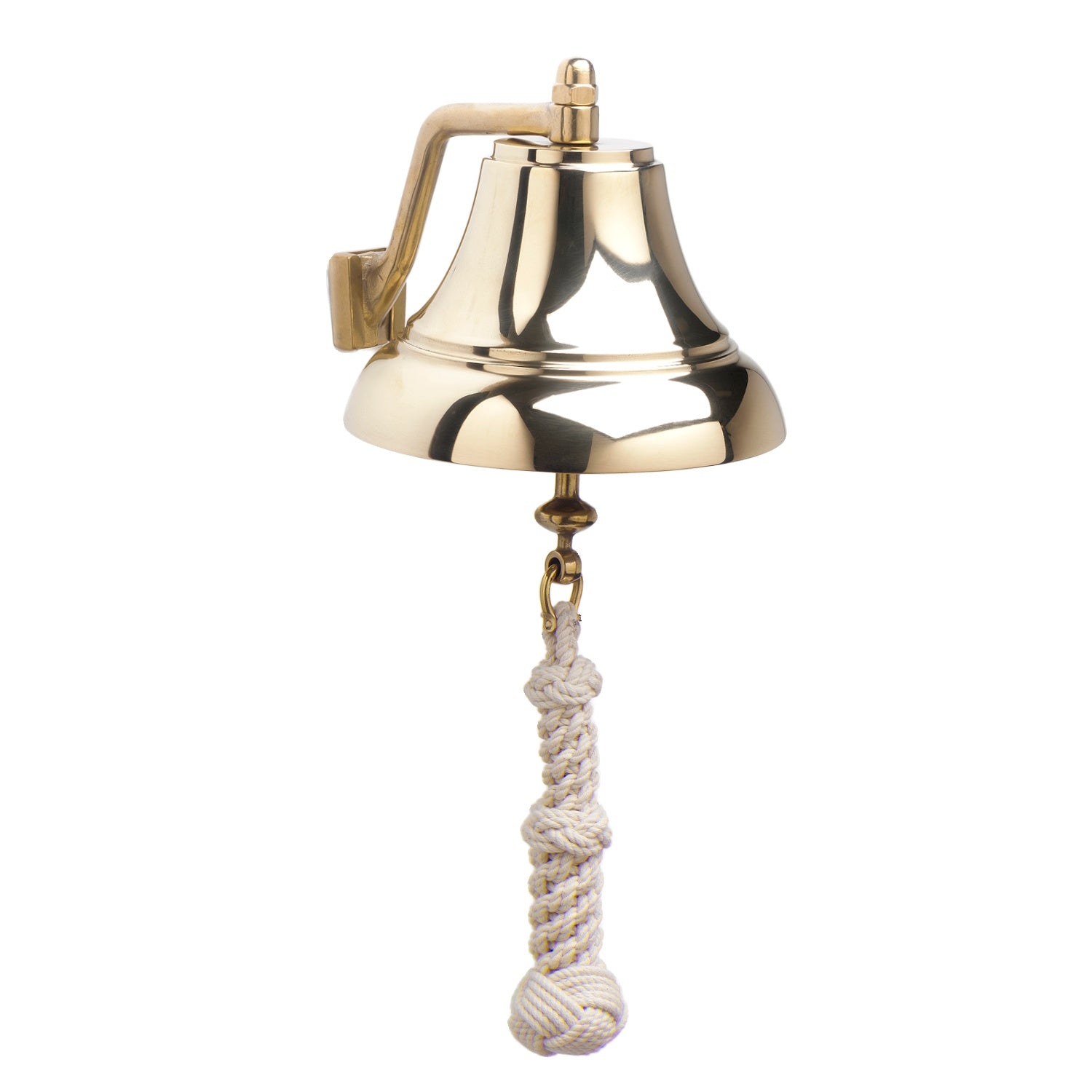 Weems & Plath 7-Inch Brass Bell with Off-White Monkey’s-Fist Lanyard