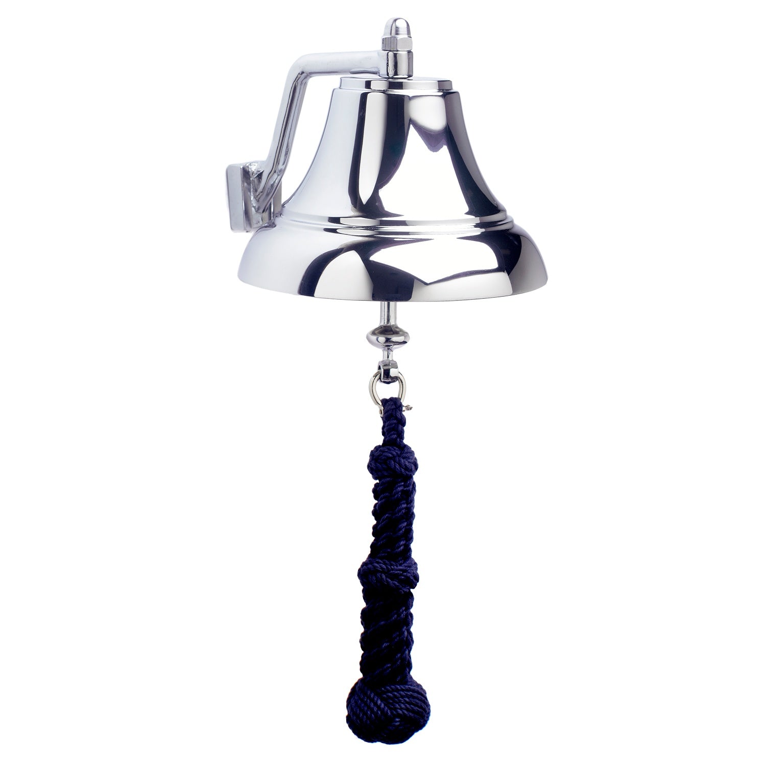 Weems & Plath 7-Inch Chrome Bell with Navy Monkey’s-Fist Lanyard