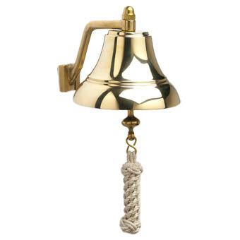 Weems & Plath 6-Inch Brass Bell with Monkey's-Fist Lanyard