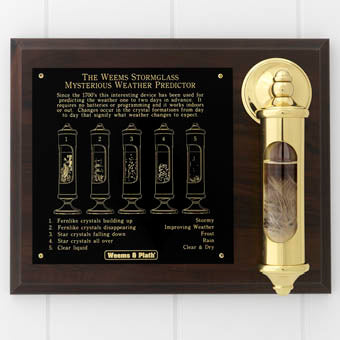 Weems & Plath Weems Brass Stormglass and Plaque Set