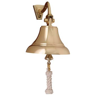 Weems & Plath 4-Inch Brass Bell with Off-White Lanyard