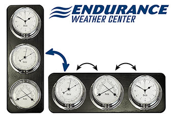 Weems & Plath Endurance Weather Center – Chrome on Black Plaque