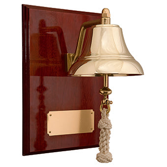 Weems & Plath 6-Inch Brass Bell on Mahogany Plaque