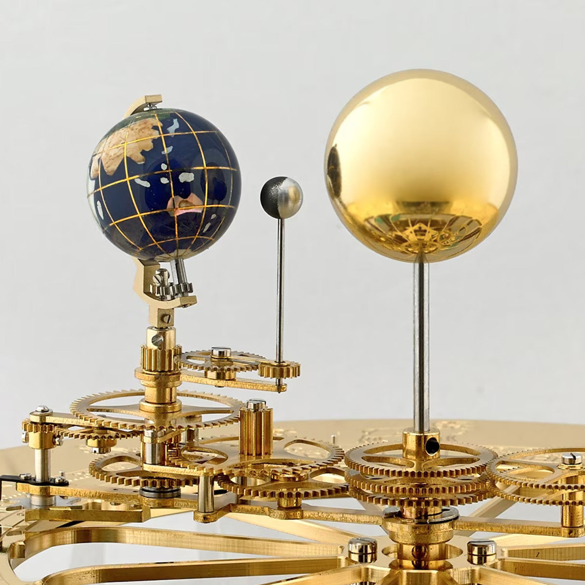 Close-up of the Hermle Tellurium Tourbillon - Brass mechanical movement