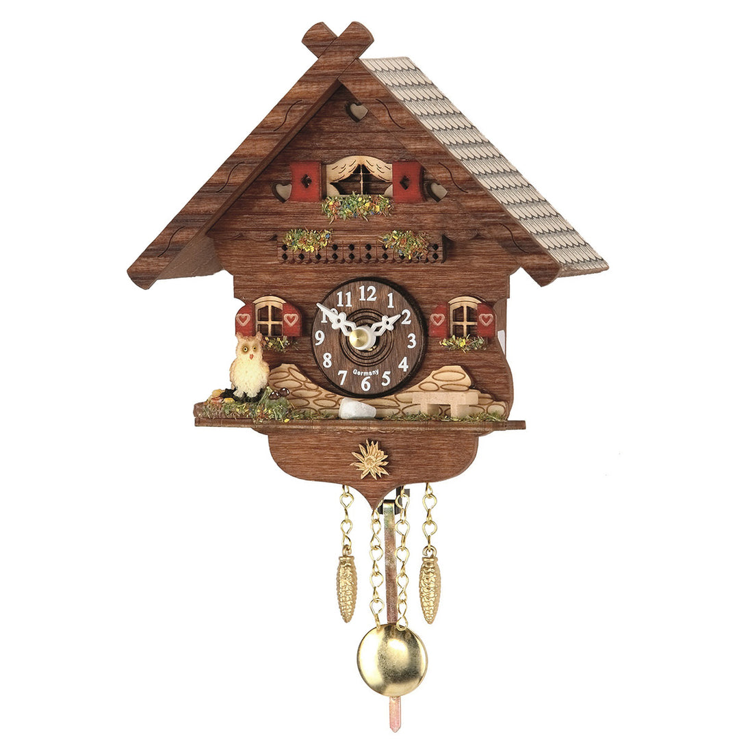 Trenkle Otto German cuckoo clock with white owl and rustic chalet