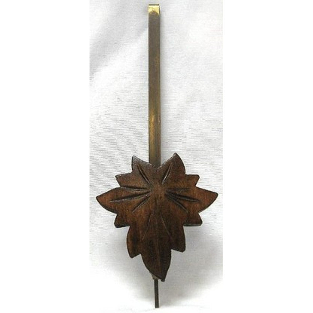 Maple Leaf Style Cuckoo Pendulum - Length 7in - For 1 day movement - used on 100/4 clock - Walnut Finish - adjustable rating…