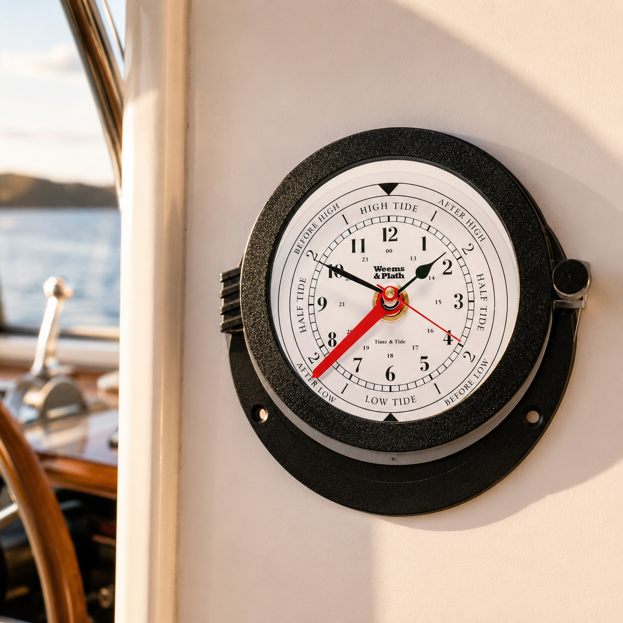 Weems & Plath Bluewater Quartz Time & Tide Clock — lifestyle view