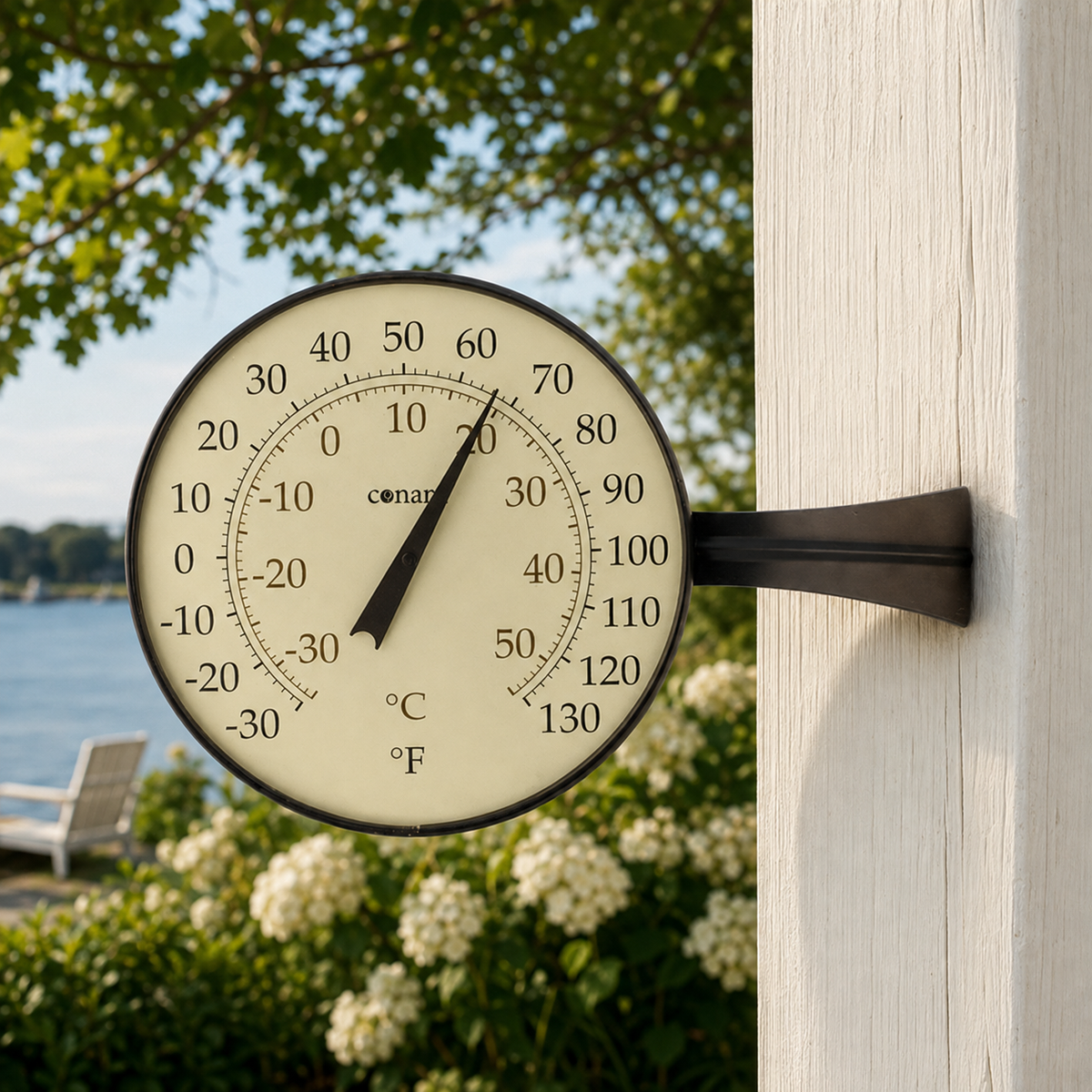 Weems & Plath Conant Décor 8.5-Inch Dial Thermometer in Bronze Patina — lifestyle view