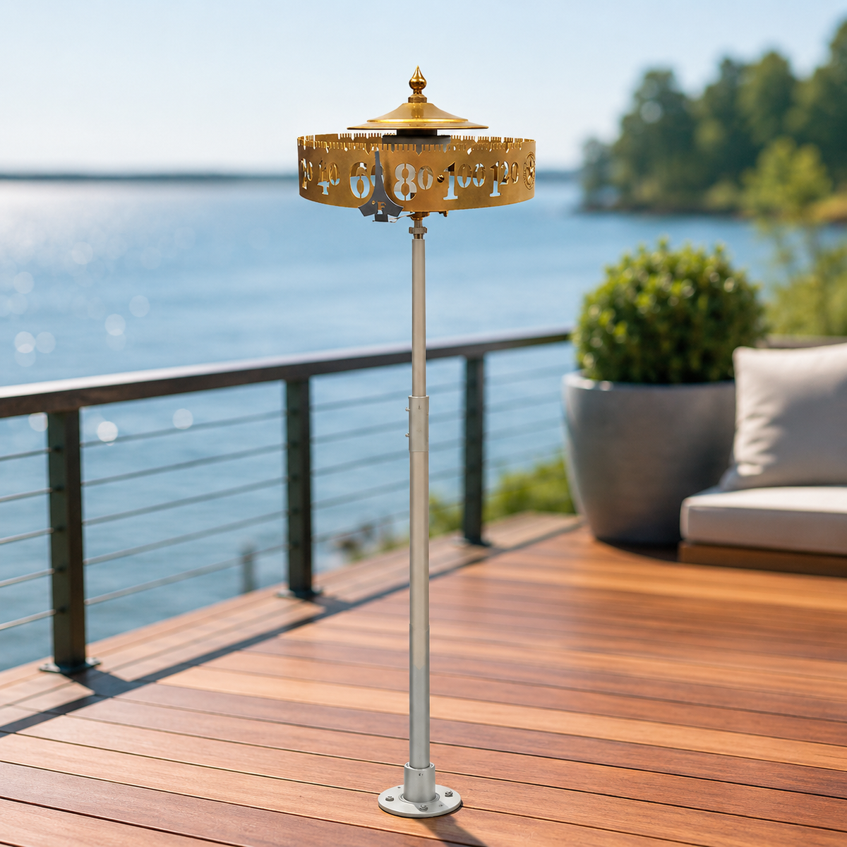 Weems & Plath Conant Jeffersonian Drum Thermometer, Celsius and Fahrenheit — lifestyle view