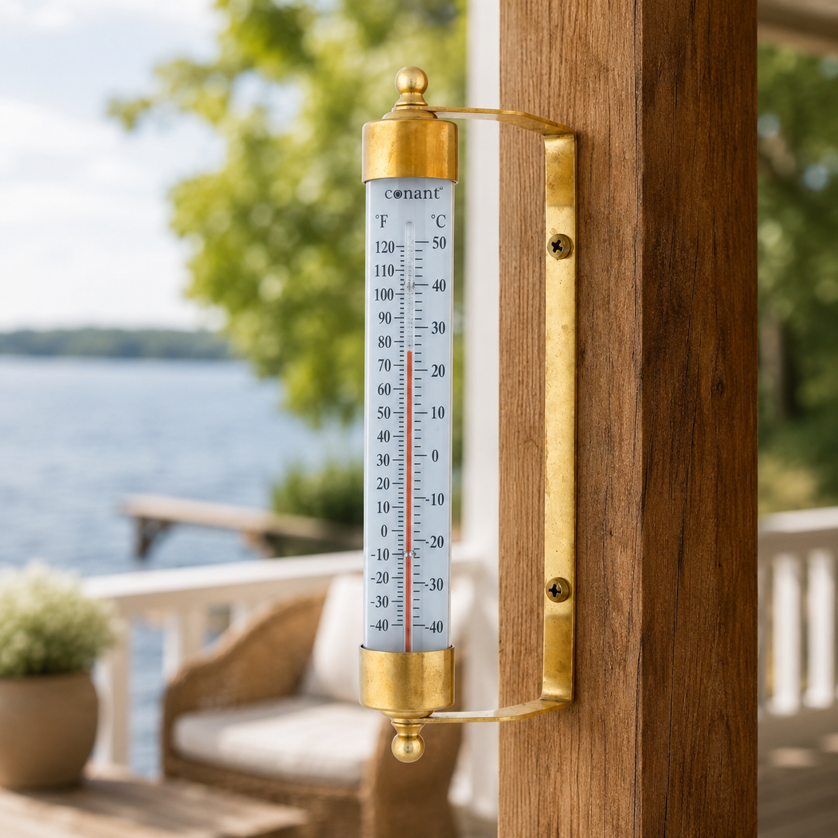 Weems & Plath Conant Vermont Indoor/Outdoor Thermometer — lifestyle view
