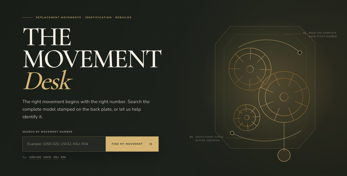 Find the Right Clock Movement: Introducing the Movement Desk