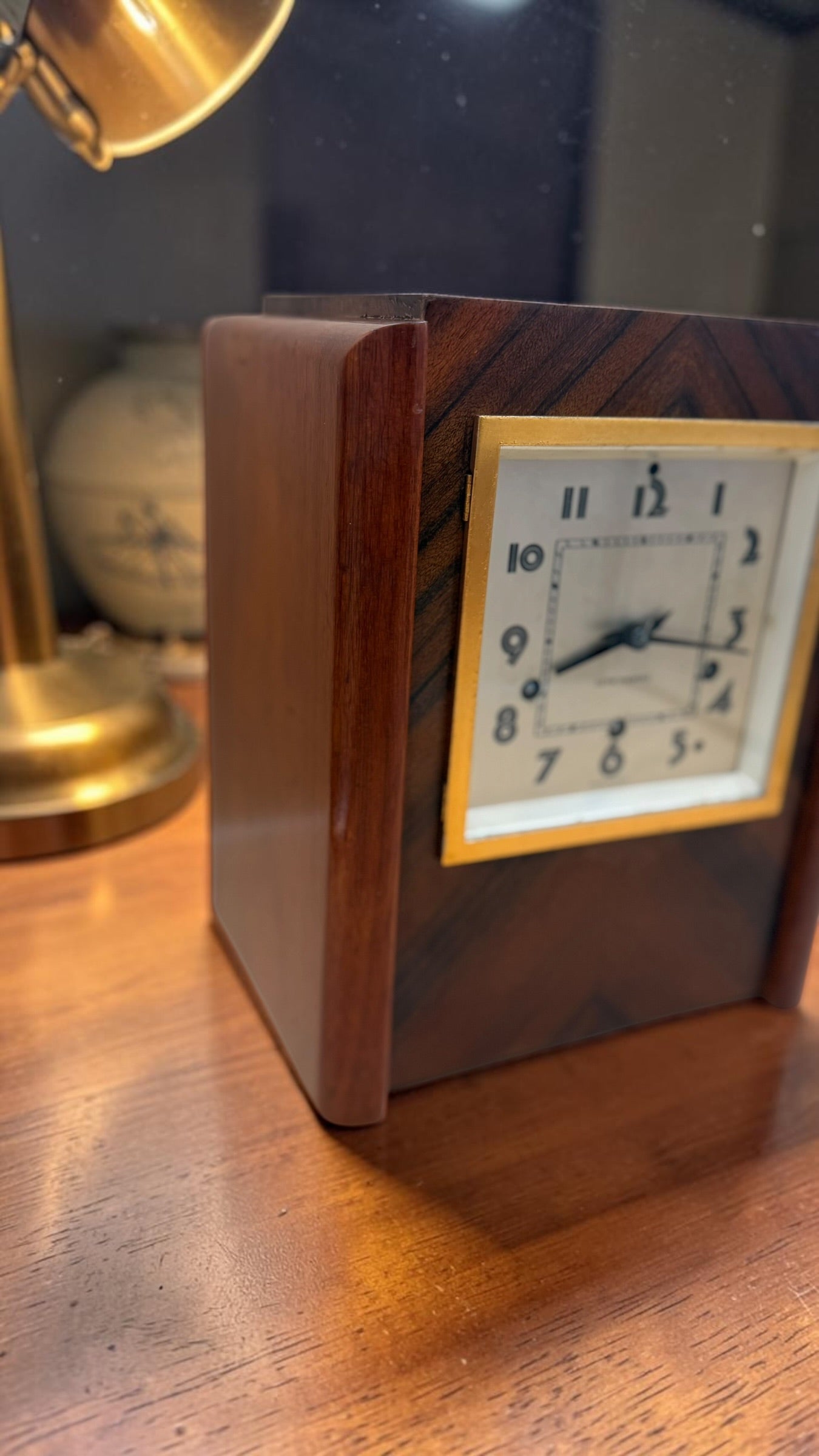 Vintage Seth Thomas “Chime 57” Mantel Clock – Art Deco Chevron Case - Needs Service