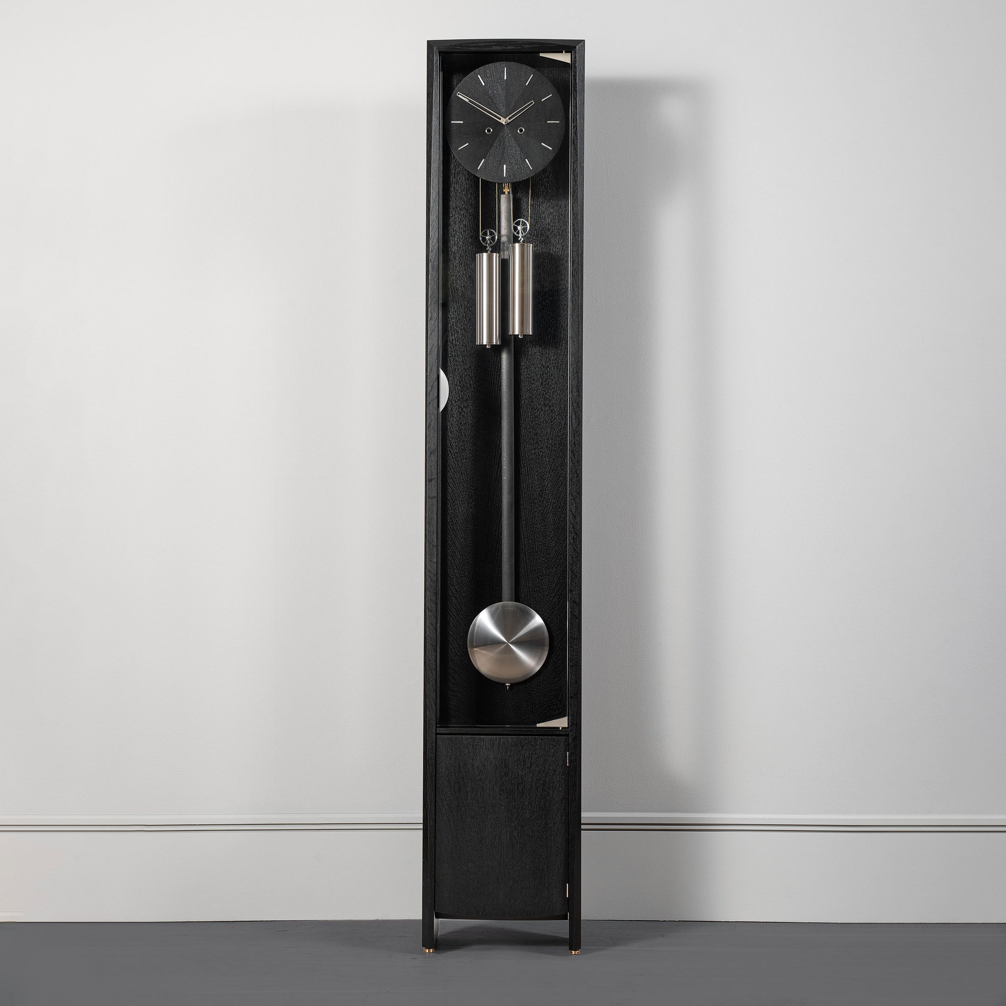 Comitti The Froxfield Floor Clock – Black Oak – front view