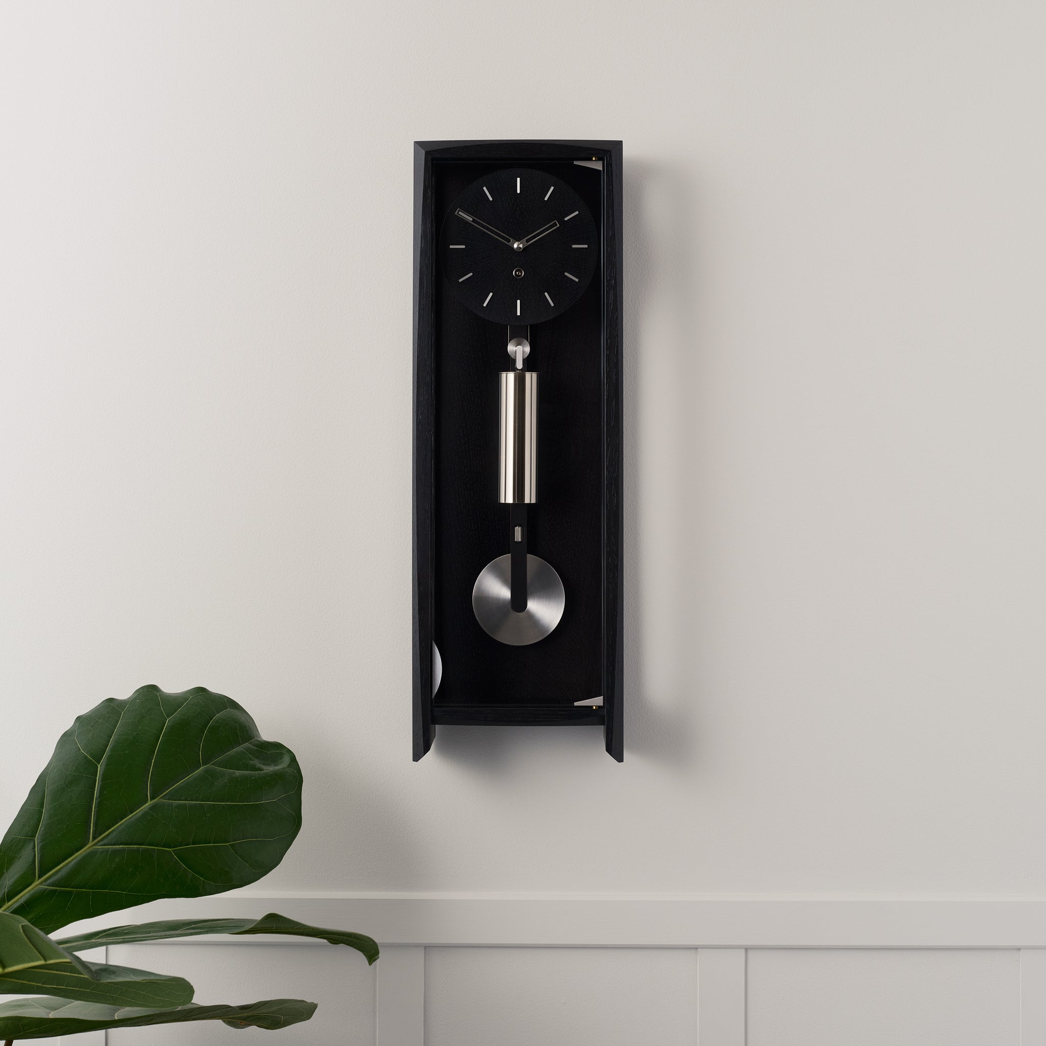 Comitti The Froxfield Wall Clock – Black Oak – front view