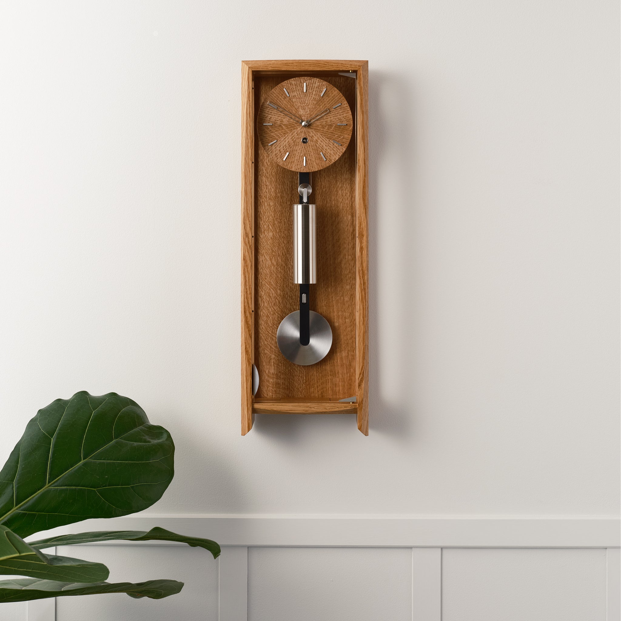 Comitti The Froxfield Wall Clock – Natural Oak – front view