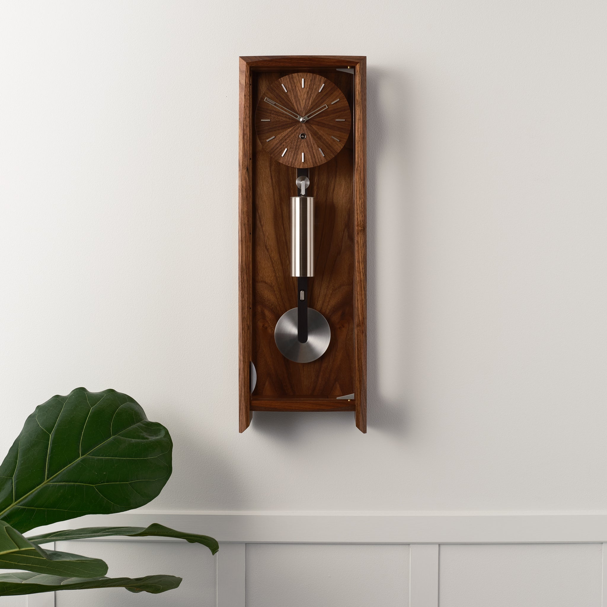 Comitti The Froxfield Wall Clock – Walnut – front view
